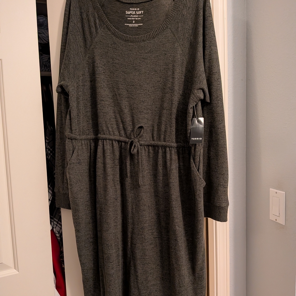 Gray Long Sleeve Dress